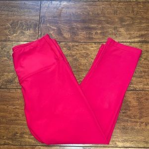 Bright pink. High waisted leggings. Size small